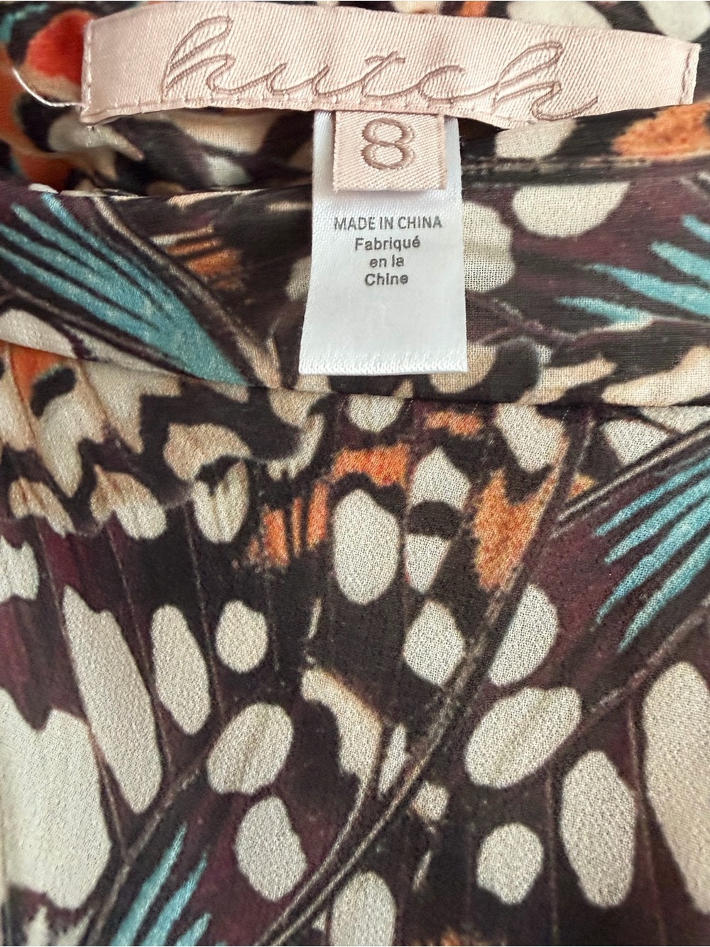 Anthropologie Hutch Butterfly Print Wrap Midi Skirt Boho Whimsical Size 8 - Picture 7 of 9
